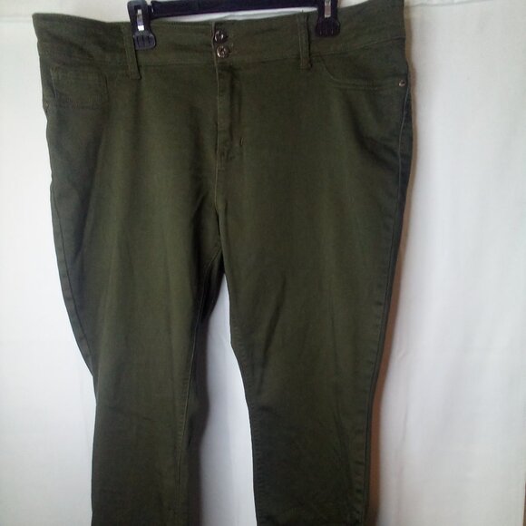 Sandpiper Pants Women 22W Straight Skinny Green - Picture 1 of 14